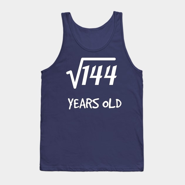 Square Root of 144: 12th Birthday 12 Years Old Boy Girl Tank Top by rayrayray90